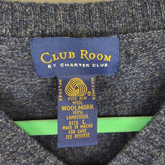 Club Room Charter Club 100% Wool V-Neck Sweater Vest sz L - Picture 5 of 6